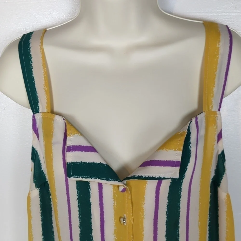 Modcloth Striped Button-Down Tank - Picture 2 of 9